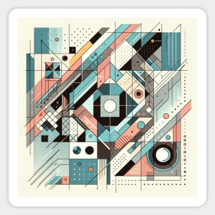 Geometric Harmony: Bold and Minimalist Fusion Sticker